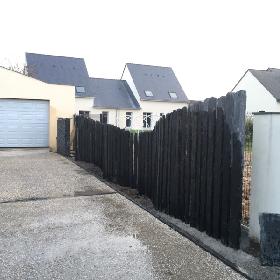 Réalisation muret et brise-vue ardoise