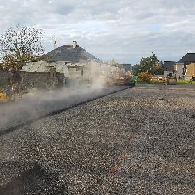 Création d'un parking en enrobé à chaud