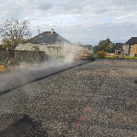 Cration d'un parking en enrob  chaud